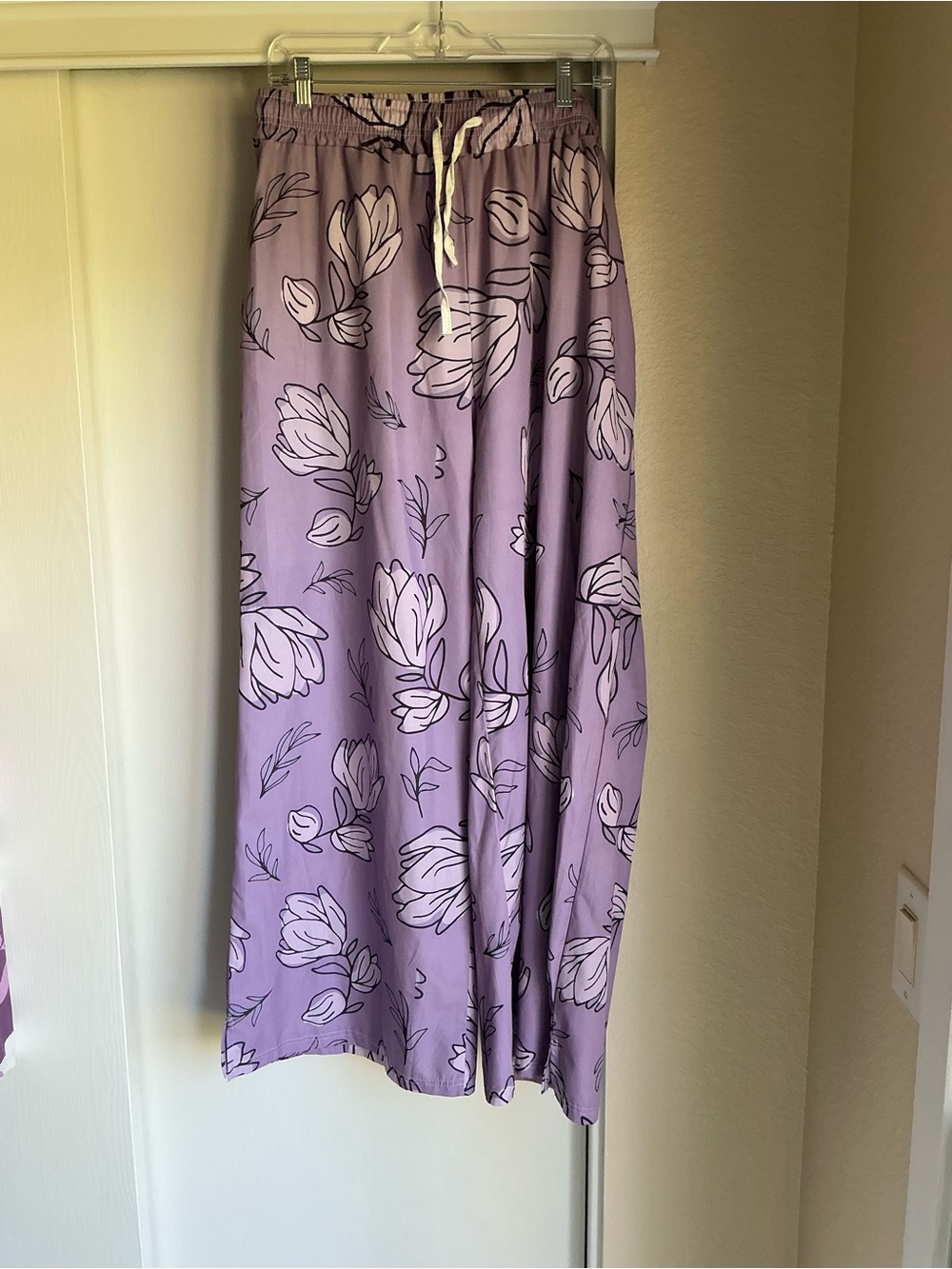 Lilac Floral Drawstring Pants